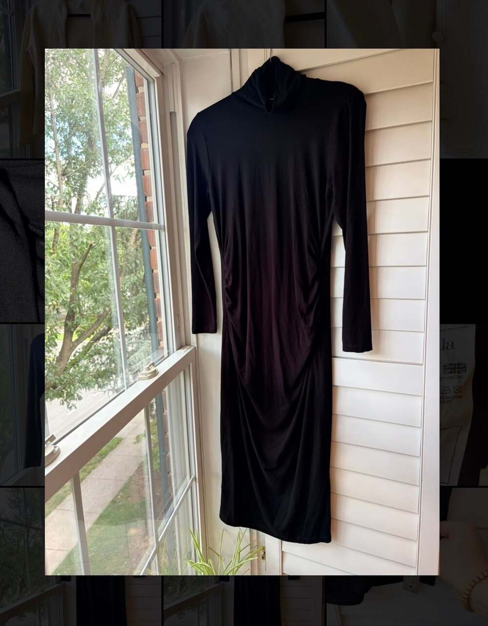 Isabella Oliver Womens Maternity Black Turtleneck Long Sleeve Dress Sz3 (M-L)